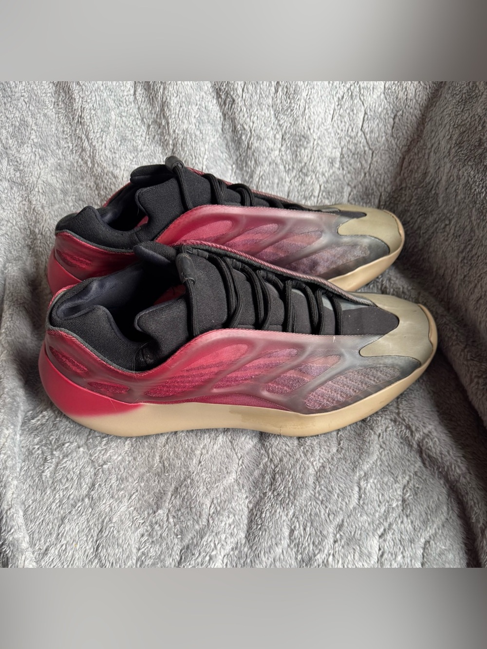 Yeezy Athletic Shoes in Red and Olive Green